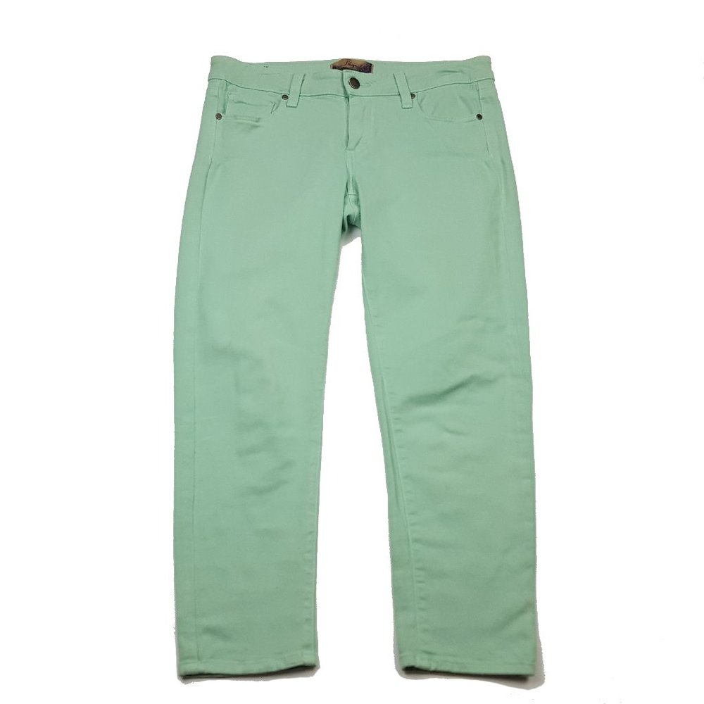 PAIGE Mint Julip Roxie Capri Jeans Light Green